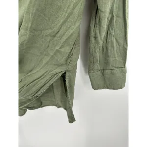 Aerie Women XS Green Long Sleeve Button Front‎ Cotton Blend Shirt G24 thumbnail 7