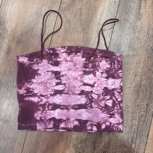 American Eagle Women's Plum & Pink Tie Dye Cropped Cami Top Elastic Strap Small thumbnail 3