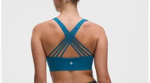 Lululemon FlexyFlex Strappy Yoga Bra D-DDD Jet Set Blue Size S/M NWT thumbnail 2