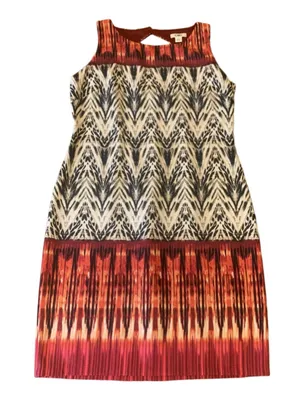 Cato Dress Large Cream, Black, Maroon Sleeveless Above Knee thumbnail 1