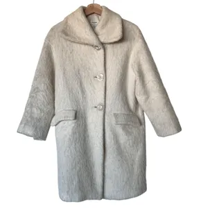 Mango Coat XS wool blend woven in Italy Cream oversized overcoat thumbnail 2