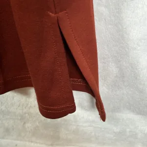 Sampeel Womens Long Sleeve Crew Neck T-Shirt Dress Rust Orange Side‎ Slit Large thumbnail 8
