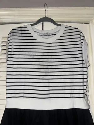 Jofit Black and White Striped Bodice Midi Dress thumbnail 2