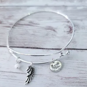 "I Will Rise" Silver Tone Charm Bracelet thumbnail 3