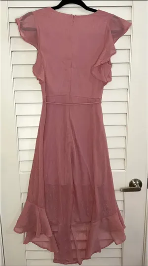Altar'd State Sparkly Rose High-Low Midi Dress thumbnail 4