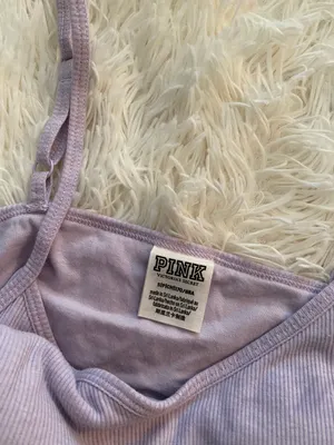 Victorias Secret Pink Crop Tank Top Lilac Purple Small thumbnail 2