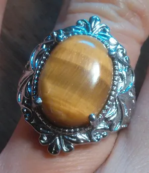 Tiger's Eye Stainless Steel Ring (Size 6) thumbnail 1