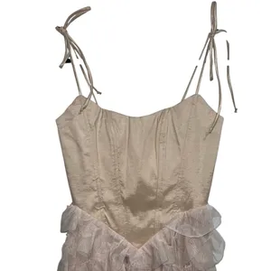 Show Me Your Mumu Francesca Corset Maxi Dress Champagne Tulle Ruffle thumbnail 6