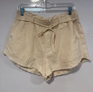 Cream Drawstring Diamond pattern American‎ Eagle Shorts thumbnail 1