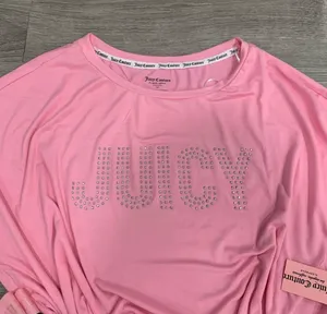 Juicy Couture NWT Two Piece Pink Pajama Set sleepwear loungewear nightgown thumbnail 3