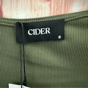 Cider Olive Green Faux Wrap Jersey Short Sleeve T Shirt thumbnail 5