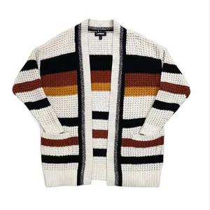 Express Multicolor Striped Open Front Oversized Cardigan Size XS thumbnail 3