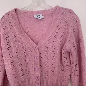 Princess Polly Lyric Cropped Cardigan Pink thumbnail 4