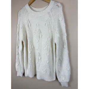 GAP Women’s Chunky Cable Pointelle Popcorn Knit Crewneck Sweater Size S Tall thumbnail 3