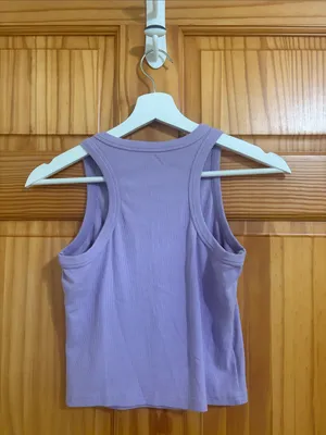 Boutique Brand Size Small Purple Ribbed Tank Top thumbnail 2