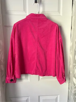 Zara oversized cropped Corduroy Button-Front Jacket cotton size M thumbnail 8