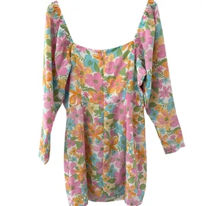 The Frolic‎ Floral Print Square Neck Mini Dress Multi Size 10 thumbnail 3