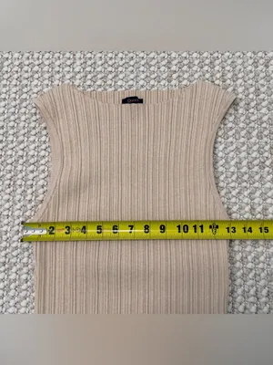 QUINCE Cotton Cashmere Ribbed Tank / Heather Oatmeal / Large thumbnail 7
