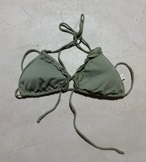 Abercrombie & fitch y2k Women’s Olive Green Triangle Bikini Top small thumbnail 1