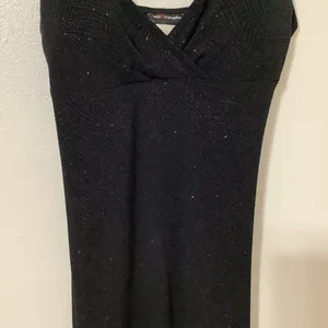 Jodi Kristopher Vintage 90s Black Sparkle‎ Glam Grunge Witchy Dark Romantic Midi Slip Dress L thumbnail 3