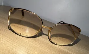 Vintage CHRISTIAN DIOR Sunglasses Rare Lunette de Soleil Oversize 70s Black Gold thumbnail 1
