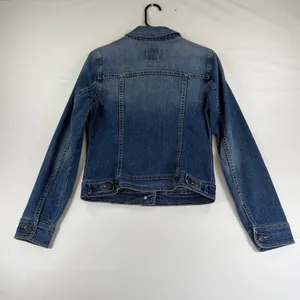 Old Navy Women's Denim Jacket Medium Wash Stretch Denim Trucker Cowgirl Blue Size Small thumbnail 3