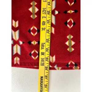 EDDIE BAUER Fleece Pullover Womens XL Red Aztec Geometric Quarter Zip Mock Neck thumbnail 8