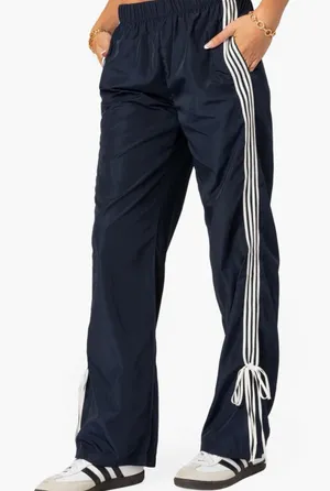 Edikted Remy Tie Sporty Track Pants Navy size Medium thumbnail 1