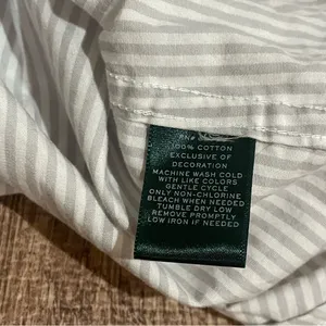 Lauren Ralph Laure Cotton Sleep Shirt Striped Light Pink Size Medium thumbnail 5