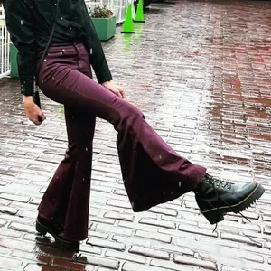 Purple Free People Super Flare Jeans thumbnail 1