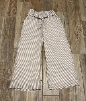 English Factory Tan & White Stripe Wide Leg Pants thumbnail 1