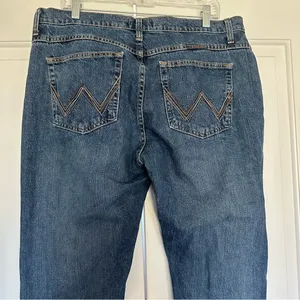 Wrangler Cash Waist Bootcut Blue Riding Jeans Womens‎ Sz 15/16 × 34 Cowgirl Cut thumbnail 8