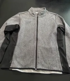 Marc New York Andrew Marc Herringbone Full Zip Jacket Grey‎ Black Womens XXL thumbnail 1