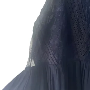 Abercrombie & Fitch Women Medium Blue‎ Lace Chiffon Fairy Grunge Mini Dress thumbnail 5