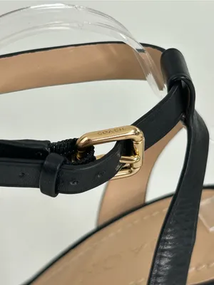Coach Maddi Black Leather Block Heel Sandals Size 7.5 thumbnail 8