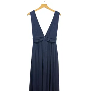 Lulus Heavenly Hues Navy Blue Chiffon Pleated Maxi Dress size Small NWT thumbnail 5