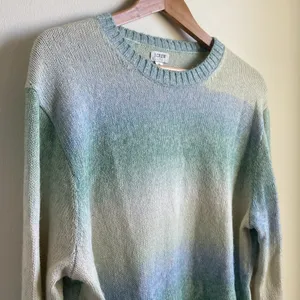 J. Crew Factory Space-dyed crewneck sweater (Sz XL) Blue & Green Ombré Cotton thumbnail 4