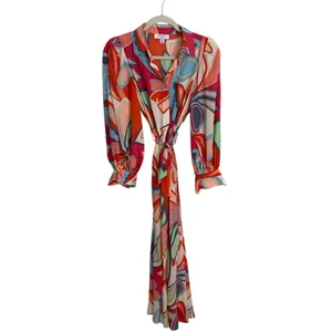 Alexis x Target Mixed Floral Belted Geometric Midi dress‎ size XS thumbnail 2