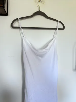 Resa White Sleeveless Cowl Neck Midi Slip Dress Size XS thumbnail 3