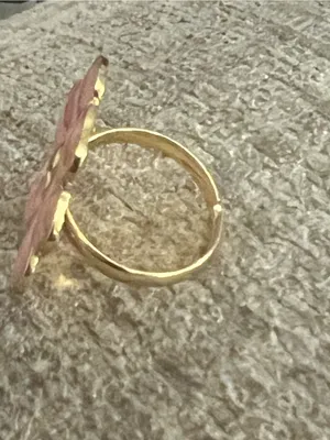 Women’s Gorgeous Pink & Gold Flower Design Statement Adjustable Ring Size 6-9 thumbnail 3