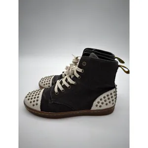 Dr Martens Hackstud Studded Canvas Black Spike Grunge Crackle Boots UK6 EU39 US8 thumbnail 7