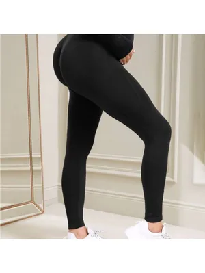 Black Maternity Pregnancy Leggings Over-Belly Support thumbnail 2