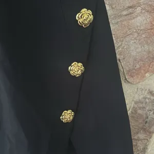 Commense Golden Rose Button Pocket Split Dress size L Black Size L thumbnail 5