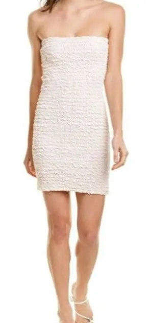 Petersyn X Revolve‎ Nora Bodycon Smocked Dress Melon White Small M New y2k thumbnail 1