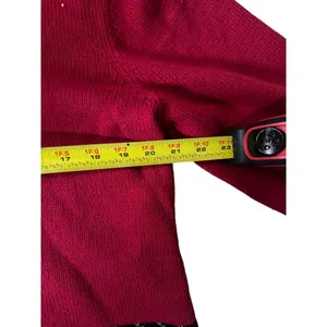 Timberlea Women's Red Black‎ Bear Motif Cardigan Sweater XL thumbnail 3