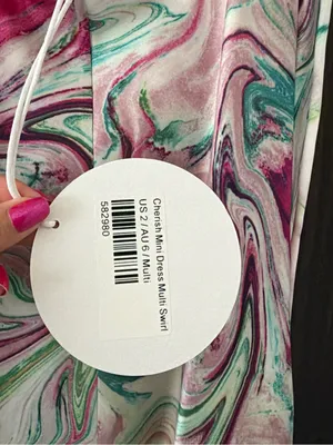 Princess Polly Multicolor Swirl Cowl Neck Mini Slip Dress thumbnail 4