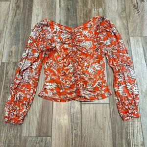 Free People Floral Say the Word Ruched Long Sleeve Top thumbnail 4