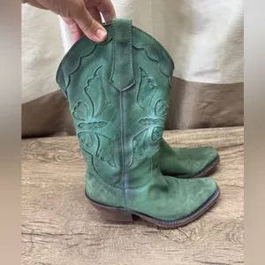 Liberty‎ black turquoise colored butterfly boots size 5 Green thumbnail 5