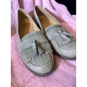 Hotter Gray Suede Kiltie Tassel Loafers Made in England Womens Size 9.5 Slip On thumbnail 2