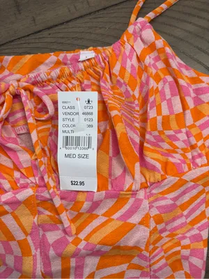 PacSun Orange & Pink Swirl Print Cropped Cami thumbnail 3